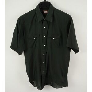 Vintage Fenton Men's XL Relaxed Short Sleeve Black Pearl Snap Western Shirt